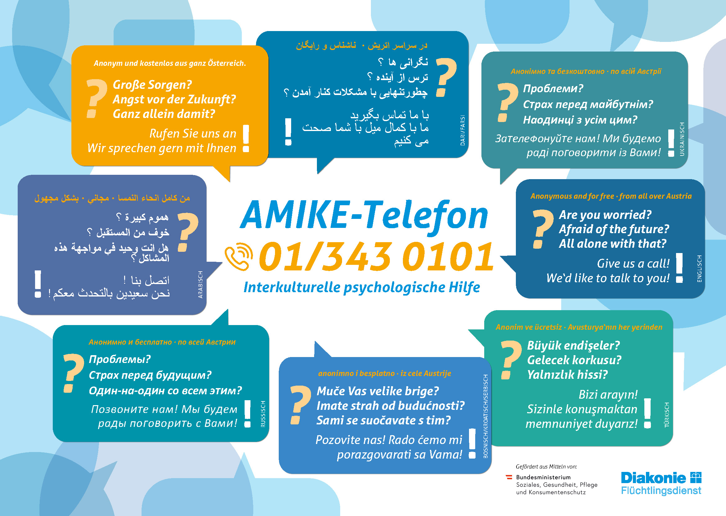 AMIKE Telefon Fluechtlingshilfe PlakatA4 web